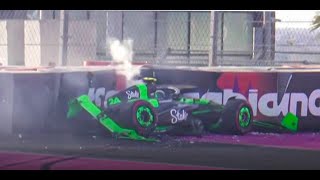 ZHOU GUANYU CRASHES AT TURN 7  FP3 2024 Saudi Arabian Grand Prix f1 zhou [upl. by Saideman]