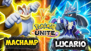 Lucario Vs Machamp In Pokemon Unite 🔥Which is Better Pokemon Unite Hindi Gameplay [upl. by Neyuh]