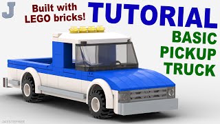 How to Build a Basic LEGO Pickup Truck TUTORIAL [upl. by Hsekin]