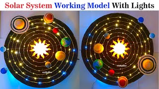 solar system working model 3d using led lights  diy  craftpiller [upl. by Eltsyrhc740]