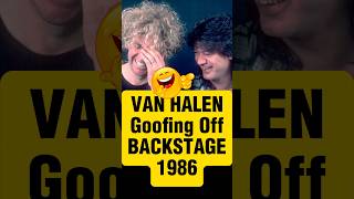 Van Halen Goofing Off Having Fun Backstage 1986 eddievanhalen classicrock vanhalen [upl. by Raynata728]