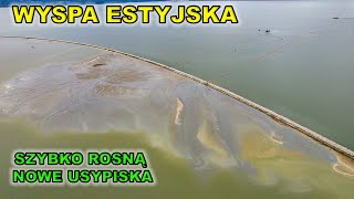 Wyspa Estyjska na Zalewie Wiślanym szybko rosną nowe usypiska [upl. by Eleira]