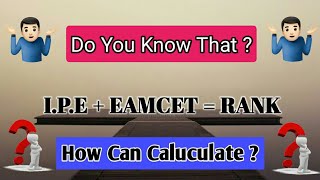 Do you know That  How Can u Calculate Weightage Marks In EAMCET [upl. by Htebasyle]