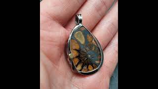 AmmoniteHematite Pendant jewelry hematite ammonite fossil healingcrystals [upl. by Wilona]