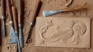 Carving designs in wood flower for biginars [upl. by Beedon]