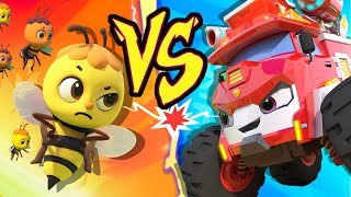 Fire Truck VS Bumblebee  Buzz Buzz Song  Nursery Rhymes amp Kids Songs  BabyBus  Cars World [upl. by Eixor350]