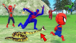 team spider man vs bad guy joker ► spiderman 2099 Rescue kid SpiderMan from snake funny animation [upl. by Esom933]