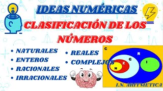 CLASIFICACIÓN DE LOS NÚMEROS NATURALES ENTEROS RACIONALES IRRACIONALES  REALES y COMPLEJOS [upl. by Carpenter]