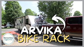 Carry Four Bikes on a Travel Trailer  Arvika 7004  Tongue Mount 4 Bike RV Rack [upl. by Loferski]