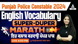 Punjab Police Constable Exam Preparation 2024  English Marathon Class  Vocabulary [upl. by Otreblasiul]