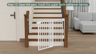 InstallationBabelio 297465quot BabyPet Gate Perfect for Stairs amp Doorways [upl. by Eirallam]