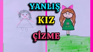 EN KOLAY KIZ ÇİZME YÖNTEMİ💯DEĞİŞİK VE GÜZEL BİR RESİM YAPMAYI ÖĞREN‼️✅🎨🎨 [upl. by Tadich]