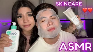 ASMR REAL  HACIENDO SKINCARE REALISTA  MASAJES RELAJANTES en la CARA y CU3RP0 [upl. by Radu794]