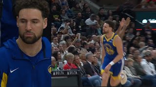 KLAY PISSED TO COME OFF BENCH SHOT LIGHTS OUT FROM DEEP SHOCKS JAZZ CAUGHT FIRE FROM 3 [upl. by Wilbert175]