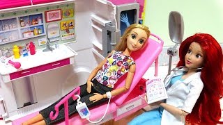 Barbie CARE CLINIC ambulance hospital toy [upl. by Niarbo569]