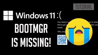 How to fix BOOTMGR is Missing Windows 11  FIXED 2024 Tutorial [upl. by Kemble844]