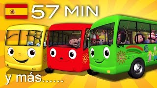 Las ruedas del autobús  Y muchas más canciones infantiles  ¡57 min de LittleBabyBum [upl. by Hsotnas227]