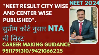 NEET UG 2024 Result City wise and Center wise published Link in Discription Box [upl. by Kciv]