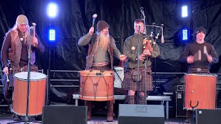 The thundering drums of Clanadonia playing quotSpanish Eyesquot on stage in Perth Scotland Feb 2022 [upl. by Kcirtapnhoj]