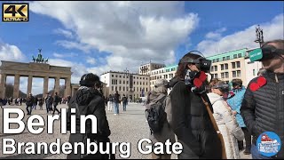 🇩🇪 BERLIN 4k Walking Tour  Brandenburg Gate Morning stroll through Pariser Platz to Tiergaten [upl. by Ztirf713]