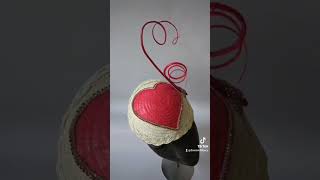 Red heart fascinator fascinators crafts hats milliner millinery hatlover redhat linmir [upl. by Marder495]