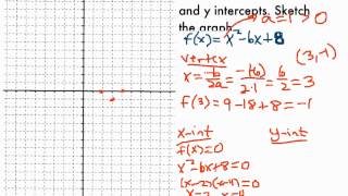 Graphing Parabolas By Finding Vertex and Intercepts [upl. by Favianus]