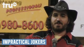 Impractical Jokers  Rodeo Champ Dragged Through The Mud Punishment  truTV [upl. by Jehial987]