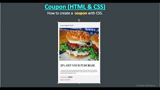 How To Create Coupon Code Using HTML amp CSS  HTML amp CSS Projects [upl. by Pomcroy]