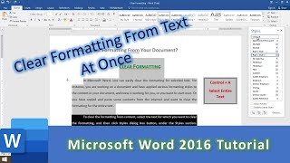 How To Clear Formatting from Entire Text in Documents in Microsoft Word Tutorial [upl. by Ramgad]