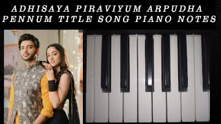 Adhisaya piraviyum arpudha pennum title song piano cover with notes [upl. by Komara]