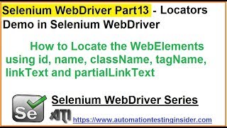 Selenium WebDriver  Part13  How to Locate elements  Selenium Locators Demo [upl. by Rodenhouse]