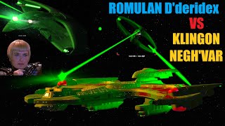 Viewer Request  Klingon Neghvar VS Romulan Dderidex Class Warbird  Star Trek Starship Battles [upl. by Notfilc]