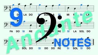 Bass Clef F Clef Learn to Read the SI Note in less than 2 Minutes  Andante 9 Notes [upl. by Florry]