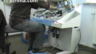 Collar turning trimming and pressing by Oshima OP565 III machine [upl. by Kam]