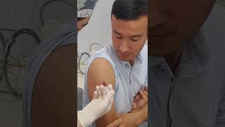 intramuscular injection into the deltoid muscle [upl. by Rebmac]