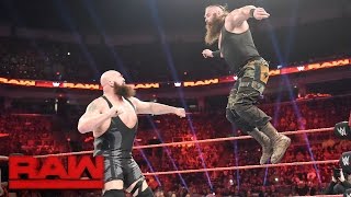 Ring Collapses during Big Show vs Braun Strowman Raw April 17 2017 [upl. by Llewen]