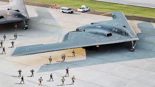 US Pilots Rush to Their Massive Stealth Bombers for Crazy Mass Takeoff [upl. by Aiker673]