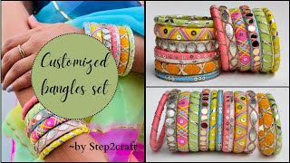 Navratri bangles making at home  multicolour thread bangles making threadbangles bangles shorts [upl. by Yacano]