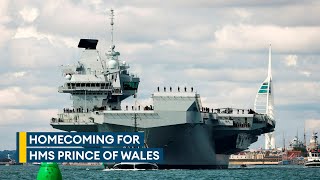 Live HMS Prince of Wales returns home from huge NATO exercise [upl. by Obau]