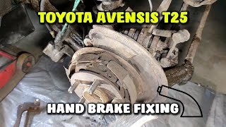 Toyota Avensis T25  Hand brake Fixing [upl. by Xuaeb472]