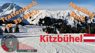 4K Skiing Kitzbühel KitzSki Trattenbach to 3SBahn Heading to Pengelstein Austria GoPro HERO11 [upl. by Neeluj]