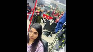 Girl gets her face shaved and eyebrows lined up with Razor  barbershop razor faceshave eyebrows [upl. by Neumann908]