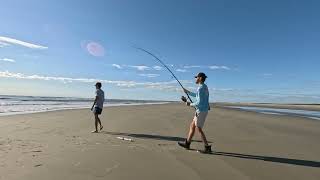 Fishing for Bull Reds amp Sharks in surf in South Carolina PART 1 [upl. by Norrat]