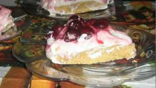 Homemade no bake cherry Cheesecake čizkejk sa višnjama [upl. by Hairehcaz]