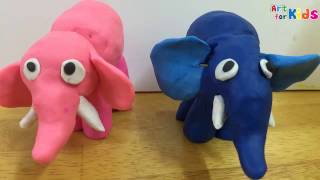 Clay art for kids  How to make a clay elephant 2  Clay animals  Art for kids [upl. by Kati]