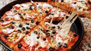 Recette Facile de Pizza Maison SEMOULE Cuisine Marocaine 200 [upl. by Nalon]