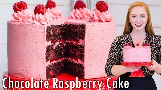 ULTIMATE Chocolate Raspberry Cake Recipe With Raspberry Buttercream amp Raspberry Liqueur [upl. by Reviel68]