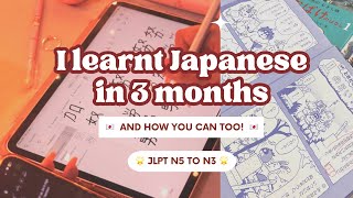 I Taught Myself Japanese in 3 Months 🇯🇵  N5 to N3 LEVEL 📚💫 [upl. by Ariik]