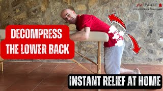 5 Ways To Decompress Your Lower Back  Instant Relief at HOME [upl. by Enilraep]