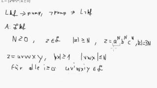 Beweisen mit dem PumpingLemma für kontextfreie Sprachen [upl. by Yuri]